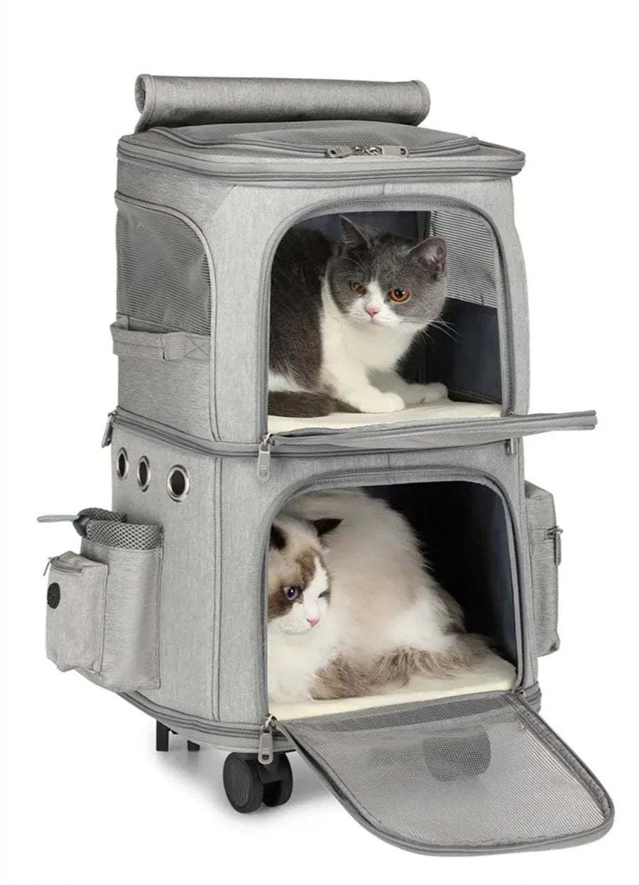 Poussette double pour chat